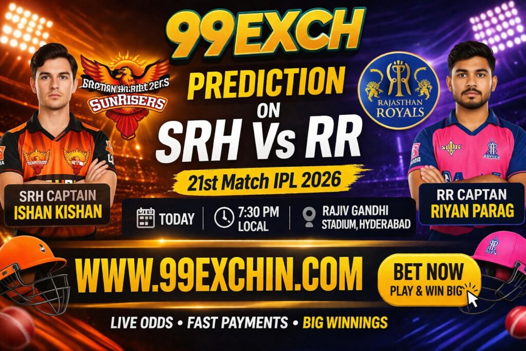 99exch Prediction on SRH Vs RR 21st Match IPL 2026